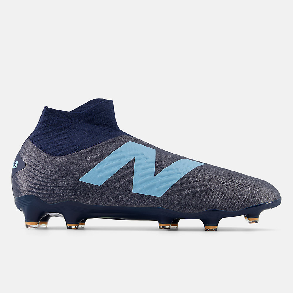 New Balance TEKELA MAGIA FG V4+ Shoes NB Navy with Team Sky Blue and Hot Mango